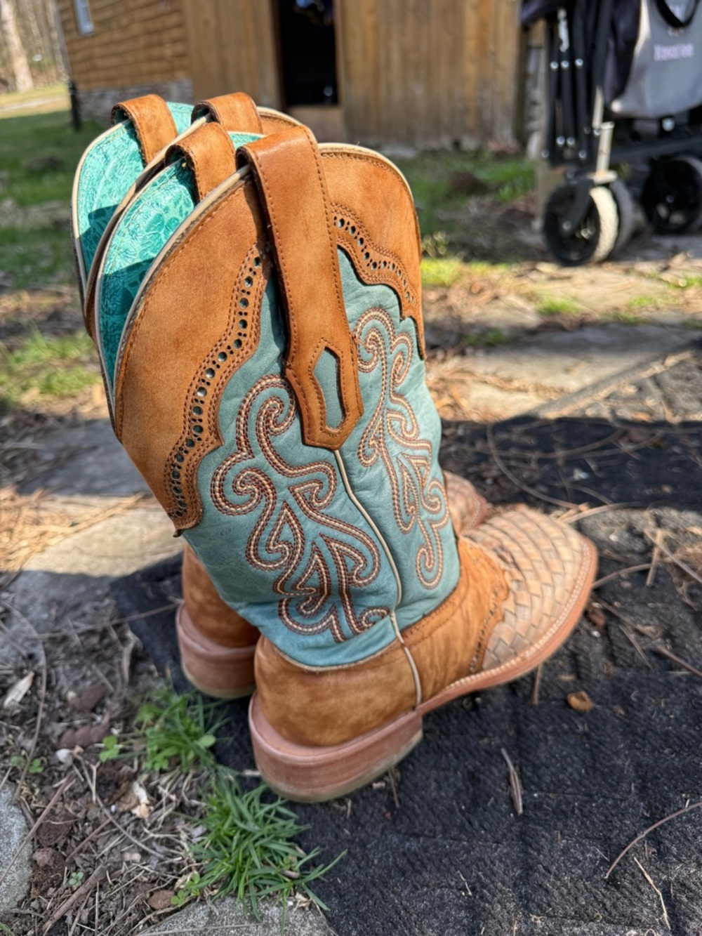 Corral Turquoise & brown Big Bass Arapaima Cowboy Boota - Picture 4 of 8